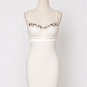 Victoria's Secret Bodycon Dress 32C Rhinestone Y2K Bejeweled Bustier Glam Bride
